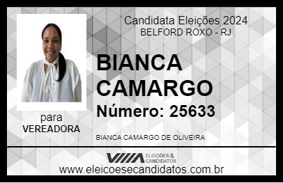 Candidato BIANCA CAMARGO 2024 - BELFORD ROXO - Eleições