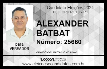 Candidato ALEXANDER BATBAT 2024 - BELFORD ROXO - Eleições