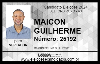 Candidato MAICON GUILHERME 2024 - BELFORD ROXO - Eleições