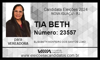 Candidato TIA BETH 2024 - NOVA IGUAÇU - Eleições