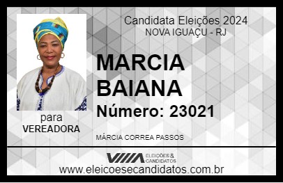 Candidato MARCIA BAIANA 2024 - NOVA IGUAÇU - Eleições