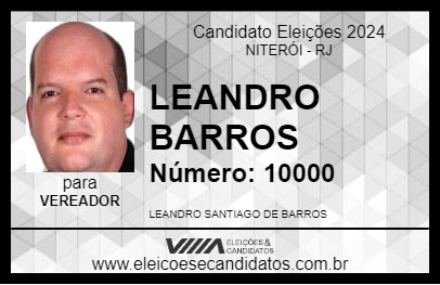 Candidato LEANDRO BARROS 2024 - NITERÓI - Eleições