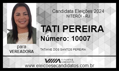 Candidato TATI PEREIRA 2024 - NITERÓI - Eleições