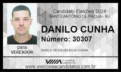 Candidato DANILO CUNHA 2024 - SANTO ANTÔNIO DE PÁDUA - Eleições