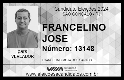 Candidato FRANCELINO O ABENÇOADO DE DEUS 2024 - SÃO GONÇALO - Eleições