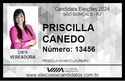 Candidato PRISCILLA CANEDO 2024 - SÃO GONÇALO - Eleições