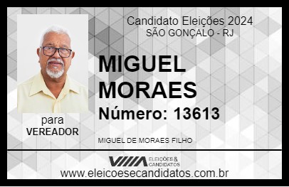 Candidato MIGUEL MORAES 2024 - SÃO GONÇALO - Eleições