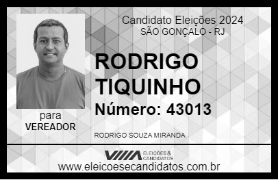 Candidato TIQUINHO 2024 - SÃO GONÇALO - Eleições