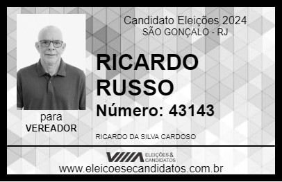 Candidato RICARDO RUSSO 2024 - SÃO GONÇALO - Eleições