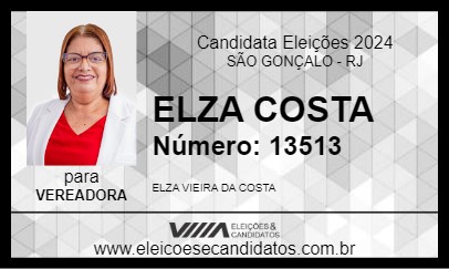 Candidato ELZA COSTA 2024 - SÃO GONÇALO - Eleições