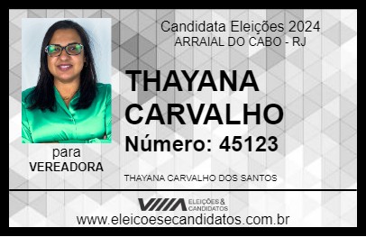 Candidato THAYANA CARVALHO 2024 - ARRAIAL DO CABO - Eleições