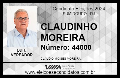 Candidato CLAUDINHO MOREIRA 2024 - SUMIDOURO - Eleições