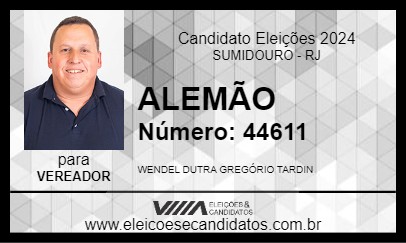 Candidato ALEMÃO 2024 - SUMIDOURO - Eleições