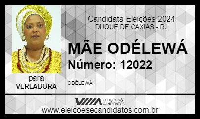 Candidato MÃE ODÉLEWÁ 2024 - DUQUE DE CAXIAS - Eleições