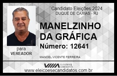 Candidato MANELZINHO DA GRÁFICA 2024 - DUQUE DE CAXIAS - Eleições