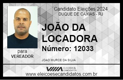 Candidato JOÃO DA LOCADORA 2024 - DUQUE DE CAXIAS - Eleições