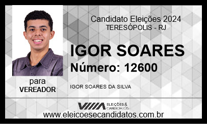 Candidato IGOR SOARES 2024 - TERESÓPOLIS - Eleições