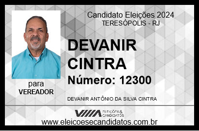 Candidato DEVANIR CINTRA 2024 - TERESÓPOLIS - Eleições