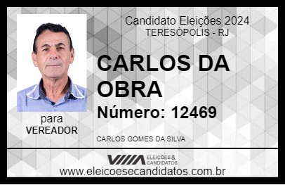 Candidato CARLOS DA OBRA 2024 - TERESÓPOLIS - Eleições