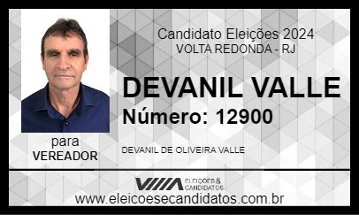 Candidato DEVANIL VALLE 2024 - VOLTA REDONDA - Eleições