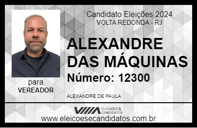 Candidato ALEXANDRE DAS MÁQUINAS 2024 - VOLTA REDONDA - Eleições