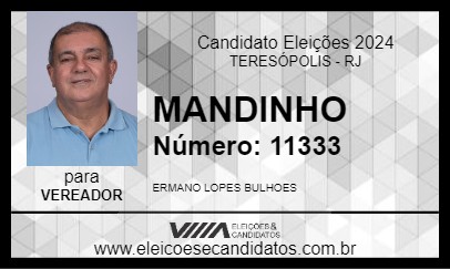 Candidato MANDINHO 2024 - TERESÓPOLIS - Eleições