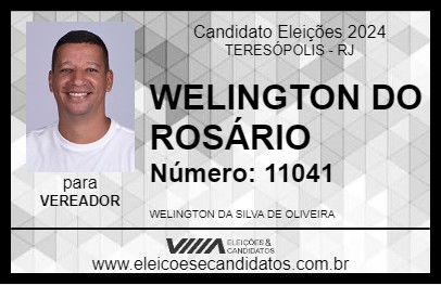 Candidato WELINGTON DO ROSÁRIO 2024 - TERESÓPOLIS - Eleições