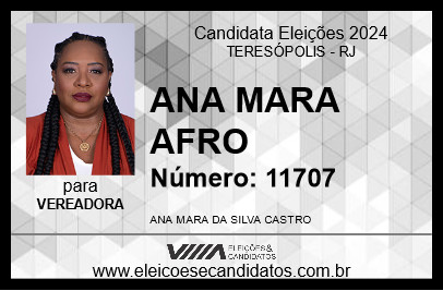 Candidato ANA MARA AFRO 2024 - TERESÓPOLIS - Eleições