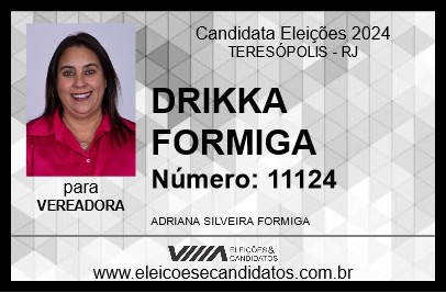 Candidato DRIKKA FORMIGA 2024 - TERESÓPOLIS - Eleições