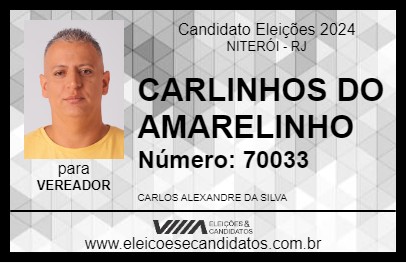 Candidato CARLINHOS DO AMARELINHO 2024 - NITERÓI - Eleições