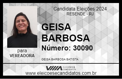 Candidato GEISA BARBOSA 2024 - RESENDE - Eleições