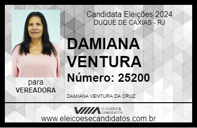 Candidato DAMIANA VENTURA 2024 - DUQUE DE CAXIAS - Eleições