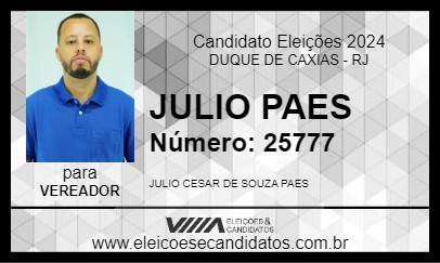 Candidato JULIO PAES 2024 - DUQUE DE CAXIAS - Eleições