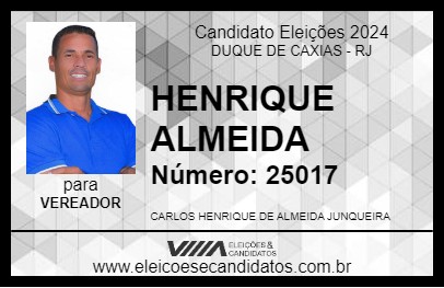 Candidato HENRIQUE ALMEIDA 2024 - DUQUE DE CAXIAS - Eleições