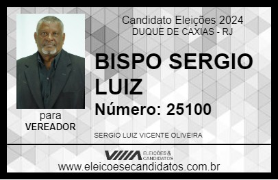 Candidato BISPO SERGIO LUIZ 2024 - DUQUE DE CAXIAS - Eleições