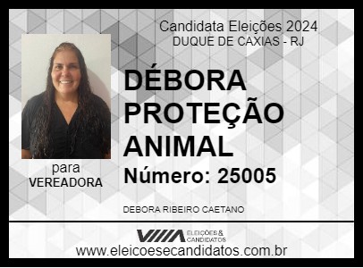 Candidato DÉBORA PROTEÇÃO ANIMAL 2024 - DUQUE DE CAXIAS - Eleições