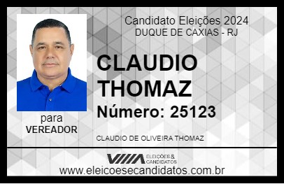 Candidato CLAUDIO THOMAZ 2024 - DUQUE DE CAXIAS - Eleições