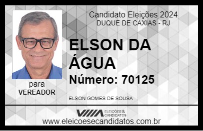 Candidato ELSON DA ÁGUA 2024 - DUQUE DE CAXIAS - Eleições