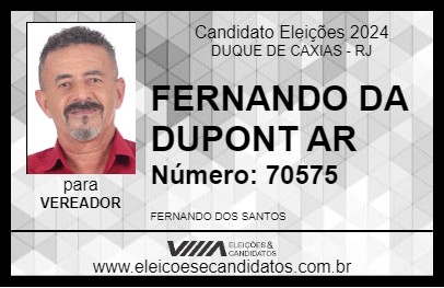 Candidato FERNANDO DA DUPONT AR 2024 - DUQUE DE CAXIAS - Eleições