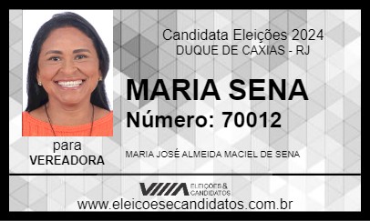 Candidato MARIA SENA 2024 - DUQUE DE CAXIAS - Eleições