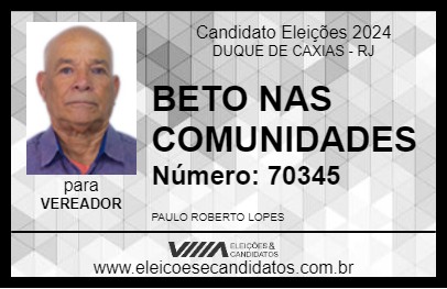 Candidato BETO NAS COMUNIDADES 2024 - DUQUE DE CAXIAS - Eleições