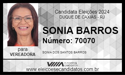 Candidato SONIA BARROS 2024 - DUQUE DE CAXIAS - Eleições