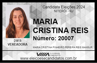 Candidato MARIA CRISTINA REIS 2024 - NITERÓI - Eleições