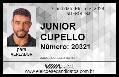 Candidato JUNIOR CUPELLO 2024 - NITERÓI - Eleições