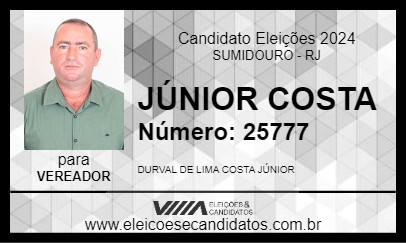 Candidato JÚNIOR COSTA 2024 - SUMIDOURO - Eleições