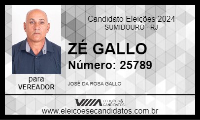 Candidato ZÉ GALLO 2024 - SUMIDOURO - Eleições