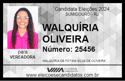 Candidato WALQUÍRIA OLIVEIRA 2024 - SUMIDOURO - Eleições