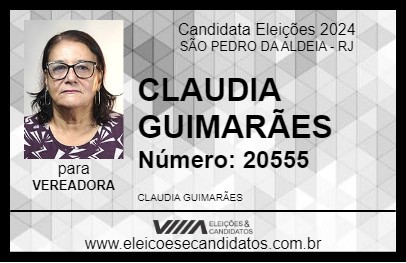 Candidato CLAUDIA GUIMARÃES 2024 - SÃO PEDRO DA ALDEIA - Eleições