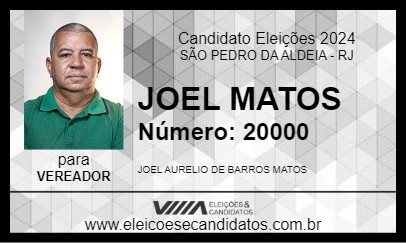 Candidato JOEL MATOS 2024 - SÃO PEDRO DA ALDEIA - Eleições