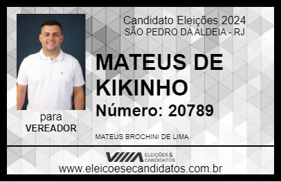 Candidato MATEUS DE KIKINHO 2024 - SÃO PEDRO DA ALDEIA - Eleições